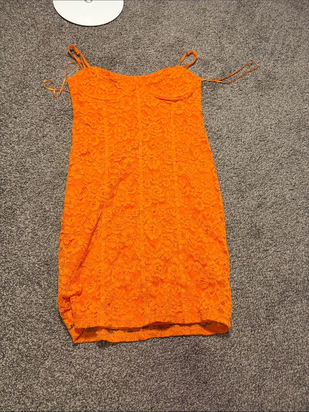 Zara Orange Lace Mini Slip Dress